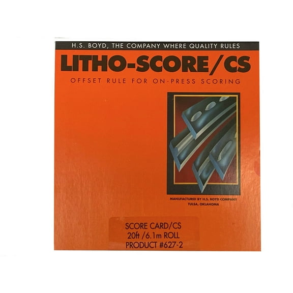 HS Boyd Litho Score Card 20 feet 627-2 Offset Rule On Press Scoring