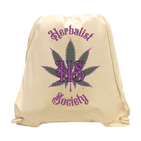 HS Drawstring Bag Color logo/ 100% Cotton Canvas/ Color: Natural