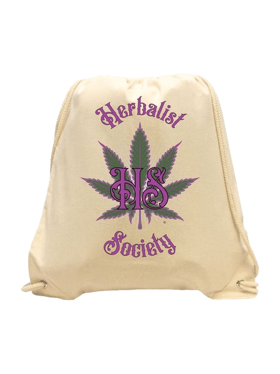 HS Drawstring Bag Color logo/ 100% Cotton Canvas/ Color: Natural