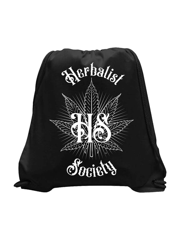 HS Drawstring Bag White logo/ 100% Cotton Canvas/ Color: Black