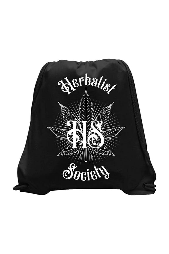 HS Drawstring Bag White logo/ 100% Cotton Canvas/ Color: Black