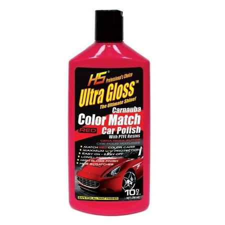 HS Liquid with PTFE Resins Car Polish Removes Scratches, Shines and Protects Your Car 10oz Red
