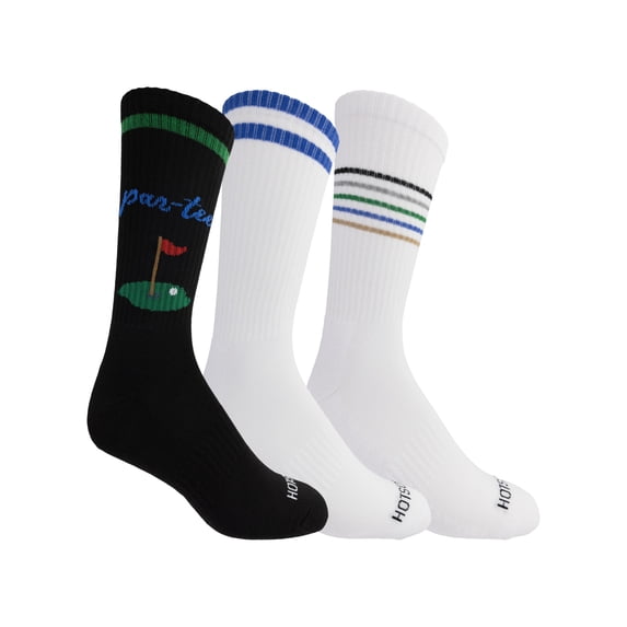 HOTSOX® Men's Crew "Par Tee" Golf Socks, 3-pack
