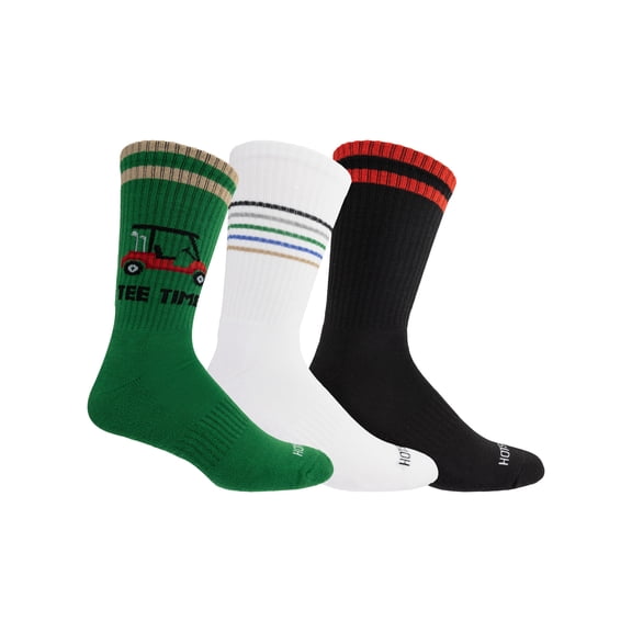 HOTSOX® Men's Crew "Tee Time" Golf Socks, 3-pack