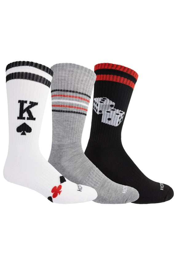 ® Men's Crew Lucky Vegas Design Socks, 3-pack