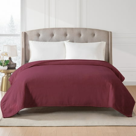 Hotel Style ™ Solid Oversized Soft Bed Blanket, Crushed Plum