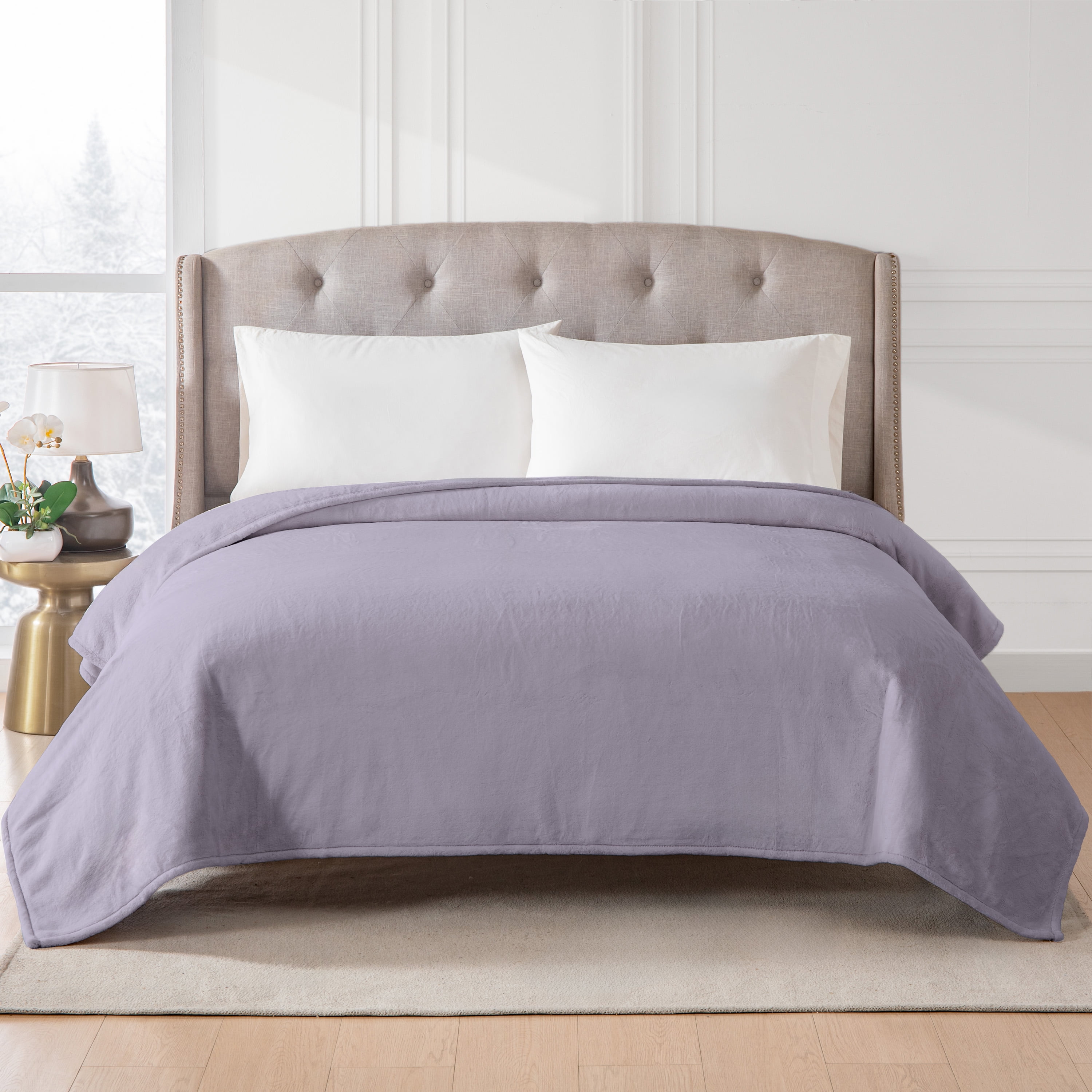 Hotel Style ™ Solid Oversized Soft Bed Blanket, Dark Gravel
