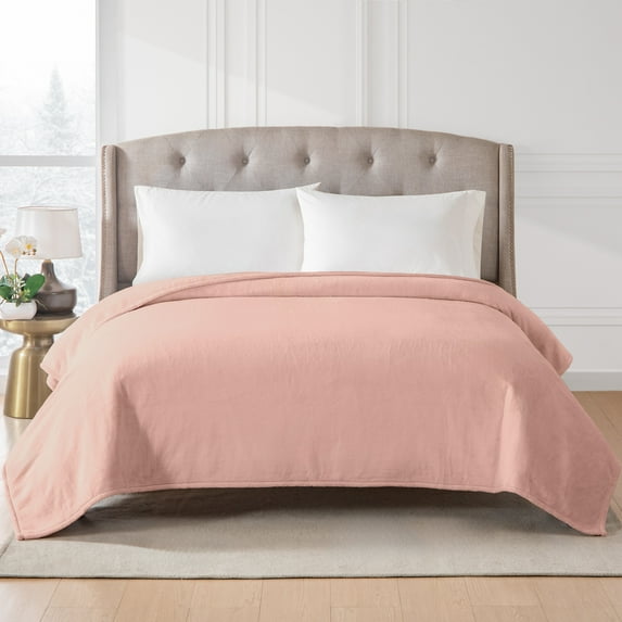 Hotel Style ™ Solid Oversized Soft Bed Blanket, Mystical Rose