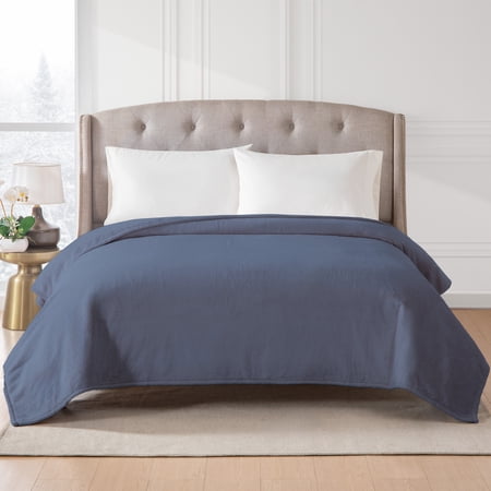 Hotel Style ™ Solid Oversized Soft Bed Blanket, Washed Indigo