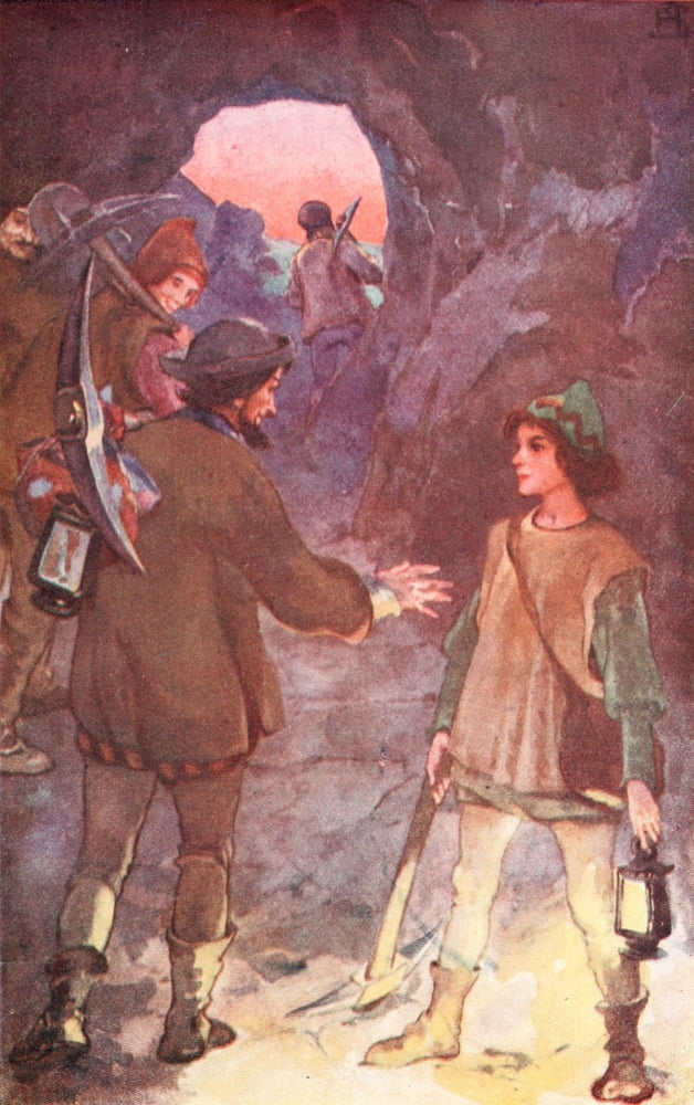 HS Princess & the Goblin 1911 Curdie is left alone Canvas Art - HS (18 x 24)