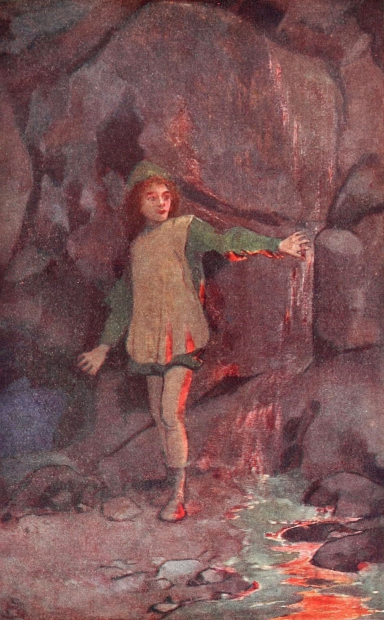 HS Princess & the Goblin 1911 Curdie sees the goblins returning Canvas Art - HS (24 x 36)