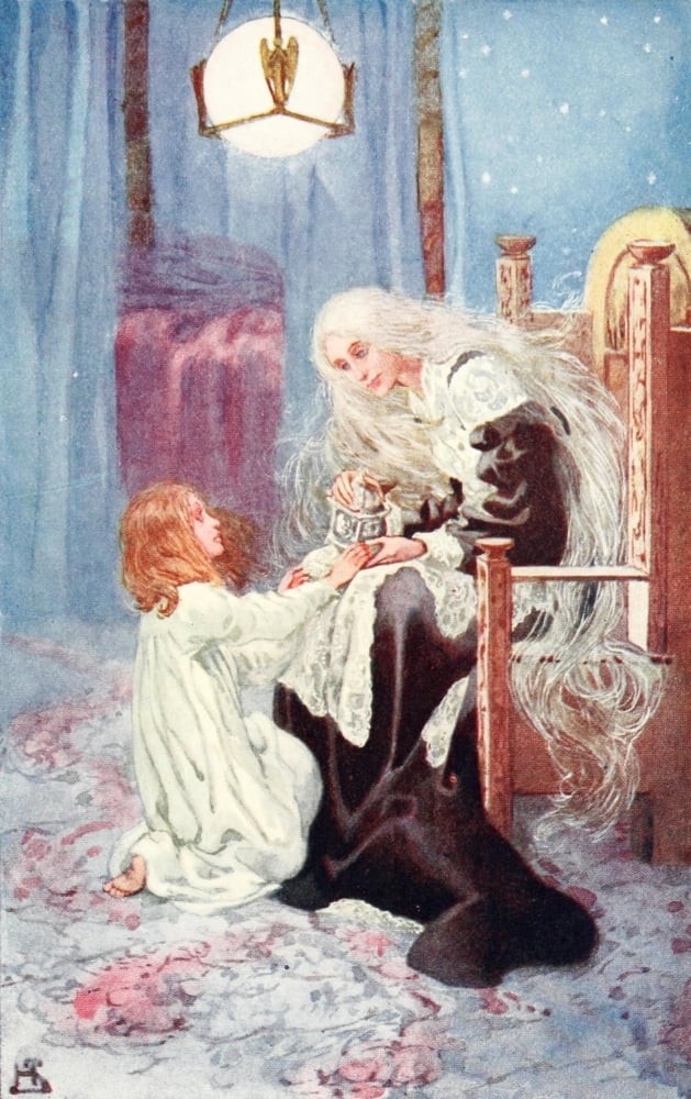 HS Princess & the Goblin 1911 Irene & the old lady Canvas Art - HS (24 x 36)