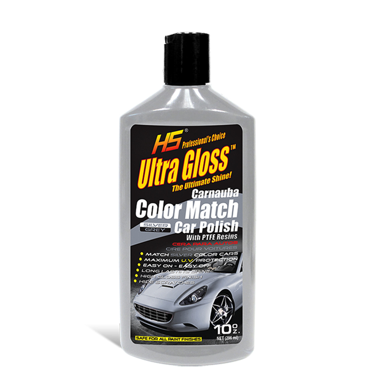 HS Ultra Gloss Car Waxes and Polishes Color Silver Grey Carnauba Waxes 10oz.