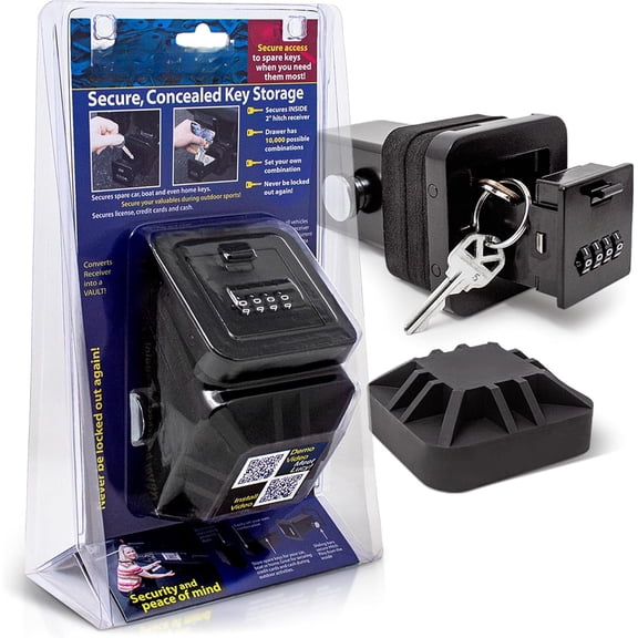 HS7000 Key Vault | Trailer Hitch Safe for Secure Key Storage | CarShare Turo | Weather Resistant and Durable with 4-Digit Combination Lock for , , and SUVs