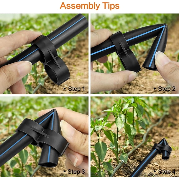 HSAPOW-1/2 Inch Drip Irrigation End Plug, 18 Pcs Drip Irrigation End Closure Parts for 1/2" Drip Irrigation Tubing (17mm, 0.600" ID), Drip Line Goof Plug Connectors for Sprinkler Garden Lawn Systems