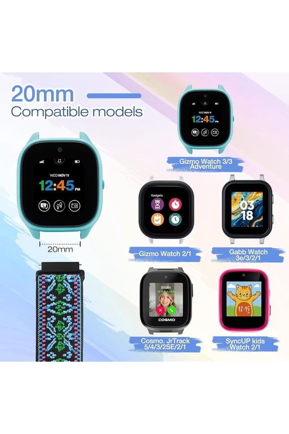 -10 Pack Elastic Bands Compatible with Gabb Watch 3 2 1/Gizmo Wach 3e 3 2 1, AT&T Amigo Jr Watch 2/1, Soft Strap for Xplora X6 Play/X6 Pro, Cosmo JrTrack Watch