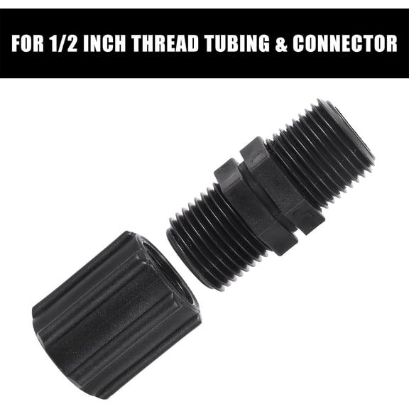 HSAPOW-10 Pcs Head Pipe Riser 1/2 Inch MPT Double Male Pipes Thread Head Pipe Riser for Garden Lawn Irrigation System (1/2 male to 1/2 male straight coupling)
