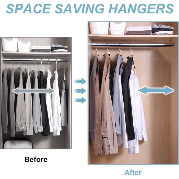 HSAPOW-100 PCS Space Saving Hanger - Clothes Hanger Connector Hooks, Stacking Hanger Hooks Space Saver, Plastic Closet Organizers and Storage Hanger Extender for Heavy Duty Cascading Connection Hook