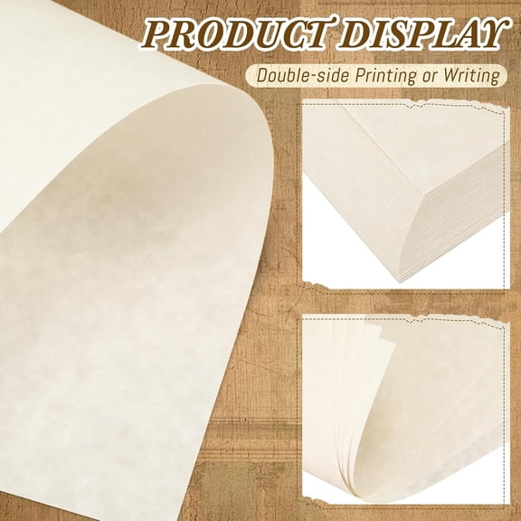 HSAPOW-100 Pcs Old Age Parchment Paper 8.5 x 11 Inch Standard Letter Vintage Colored Old Parchment Semblance Double Side Printing Paper (Light Gray)