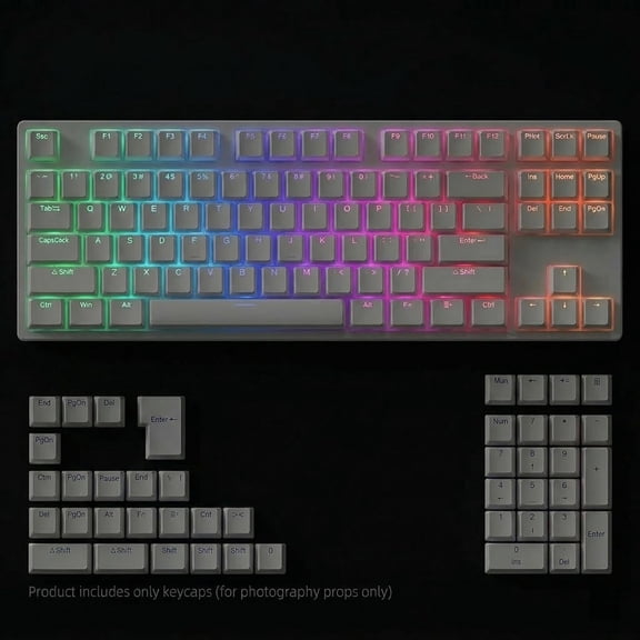 HSAPOW-131 Keys PBT Keycaps Set, Double Shot Shine Through Backlit Key Caps, OEM Profile Custom Keycap for Most Mechanical Gaming Keyboards, Fits 61/68/75/84/87/96/98/104 Layouts (White)