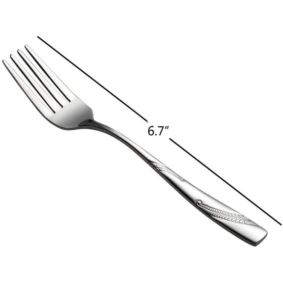 HSAPOW-16-Piece Stainless Steel Dessert Forks, 6.70-Inch