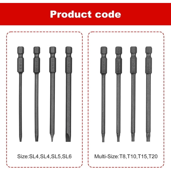 HSAPOW-16pcs 4-in-1 Magnetic Screwdriver Bits Set with 1/4" Hex Shank Drill Screw Driver Bit Power Tools Kit Hex Head Allen Wrench Torx Security Cross Phillips and Flat Head Slotted Tip Bit,S2 Alloy