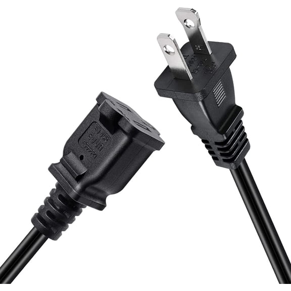 HSAPOW-2 PCS 1FT NEMA 1-15P to 1-15R Polarity US 2 Prong Male-Female Extension Power Cord,US AC 2-Prong Male/Female Power Cable 15A/125V