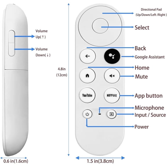 HSAPOW-2 Pack G9N9N Replacement Voice Remote Control Compatible with Google Chromecast TV (1st Gen), GA01920-US, GA01409-US GA01919-US, GA01923-US, GA02463-US (Only Compatible with Google Chromecast