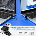 thumbnail image 1 of HSAPOW-2-in-1 USB Type C Presentation Clicker, Wireless Presentation Clicker PowerPoint Presenter Remote with Volume Control, Powerpoint Clicker with Slide Advancer for Computer/Laptop/Mac, 1 of 4