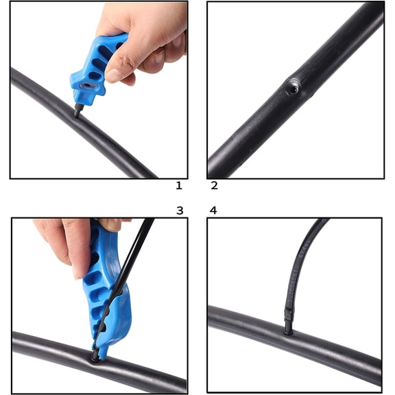 HSAPOW-2-in-One Drip Irrigation Tubing Hole Punch Fitting Insertion Tools Drip Tube Hole Punch for Easier 1/4" Inch Fitting & Emitter Insertion (Pro Punch Tool Sets)
