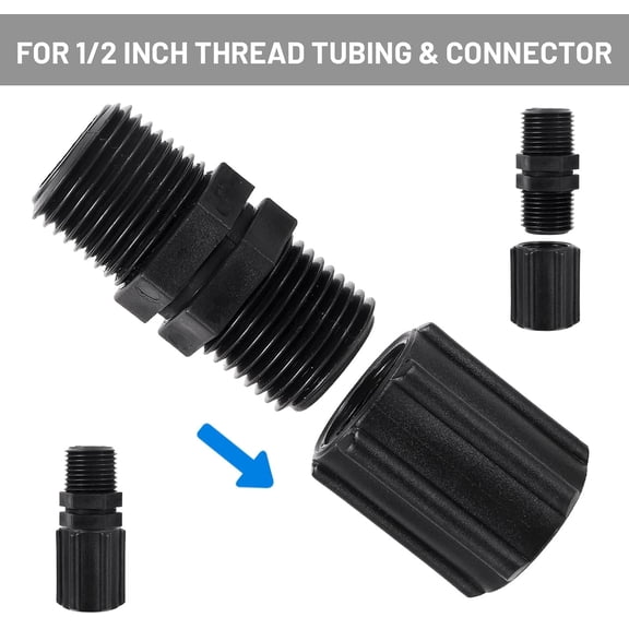 HSAPOW-20 Pack 1/2 to 1/2 Inch Head Pipe Riser Male to Male Threaded Adapter, Pipes Thread Head Nipple Connector, Double Male Thread Pipe Fitting for Garden Irrigation, Sprinkler System, Outdoor Wate