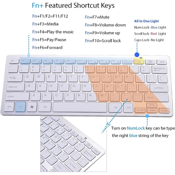 HSAPOW-2021 Upgraded PC Computer Laptop Mini USB Wired Keyboard for Mac and Windows 78 Scissor Keys Small Super Thin Compact Multimedia Keyboard (Silver)