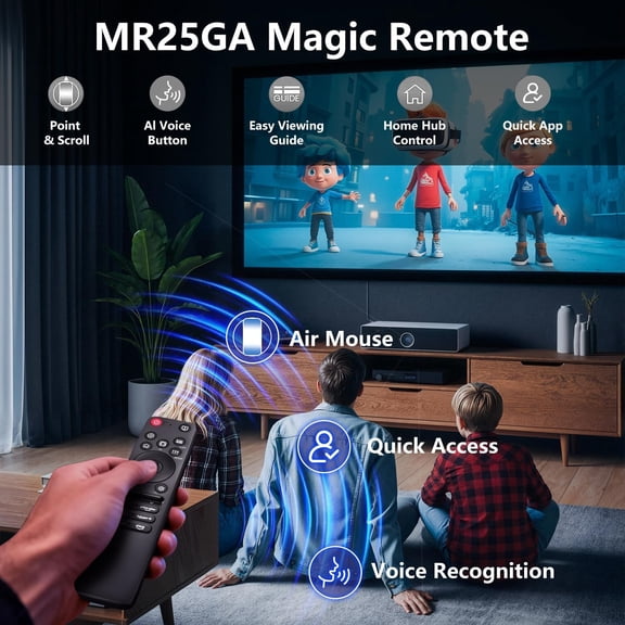 HSAPOW-2025 New Remotes for LG Smart TV Remote,Replacement Magic Control for 2019 to 2025 LG TV,Compatible AN-MR25GA/AN-MR24GA/AN-MR23GA,AN-MR22GA/22GN,AN-MR21GA,for UHD OLED QNED NanoCell 4K 8K Mode
