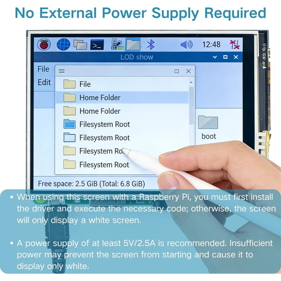 HSAPOW-3.5 Inch Touch Screen TFT LCD SPI Display Panel, 480x320 HD LCD Display with Touch Pen Compatible with Raspberry Pi B, B+, 2B, 3B, 3B+,4B, 5