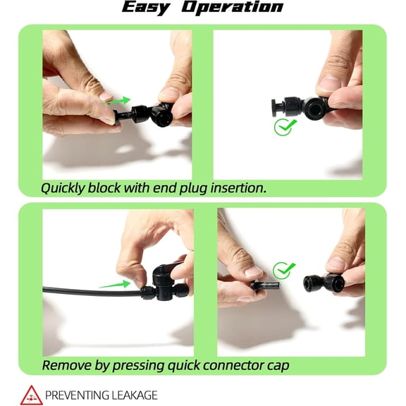 HSAPOW-30 Pack 1/4" End Plugs for Quick Connect 1/4" Drip Irrigation Tee Connectors, Leak-Free End Closure Parts End Cap Fittings for Quick Connect Drip Irrigation System