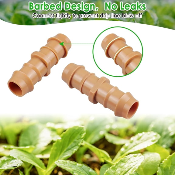 HSAPOW-30 Pieces Drip Irrigation Barbed Coupling Fittings: 1/2 Inch Drip Line Coupler Connectors for 1/2" Drip Irrigation Tubing Irrigation System Replacement Parts for Sprinkler Systems