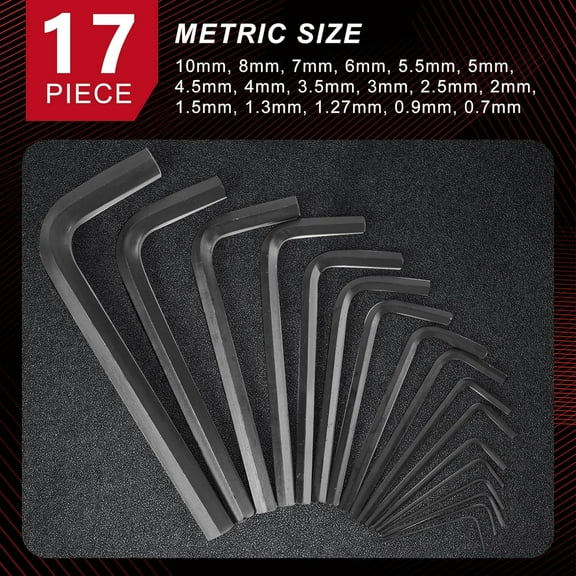HSAPOW-35-Piece Allen Wrench Sets Metric and Standard Hex Key Set, Allen Key Set, MM(0.7mm-10mm) SAE(0.028"-3/8), Chrome Vanadium Steel