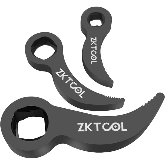 HSAPOW-3PC Pry Bar Wrench Adaptor Head Kit,Crowbar Adapter Head Tools, The Square Outline Does Not Slip Easily, Includes 1/2" 3/8" 1/4" D 4pt (Square) Profile
