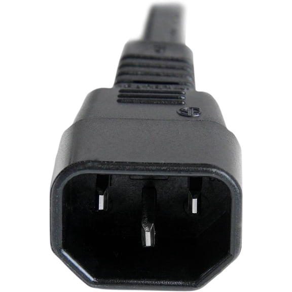 HSAPOW-3ft (1m) Heavy Duty Extension Cord, IEC 320 C14 to IEC 320 C15 Black Extension Cord, 15A 250V, 14AWG, Heavy Gauge Power Extension Cable, Heavy Duty AC Power Cord, UL Listed (PXTC14C153)