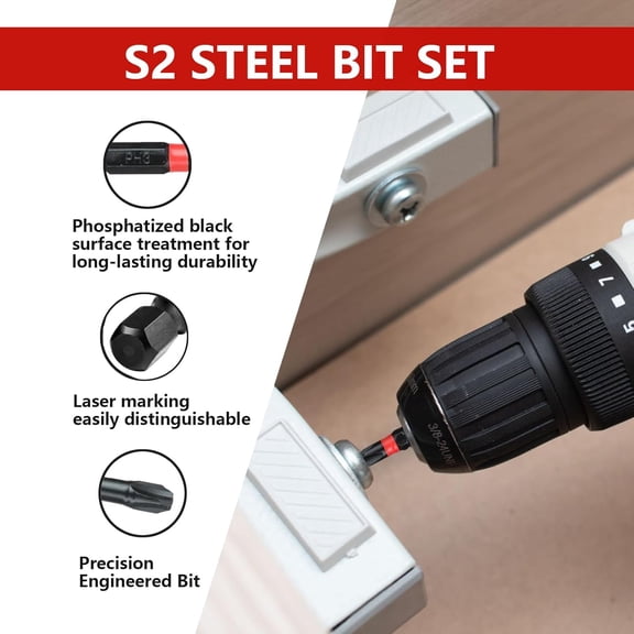 HSAPOW-40PCS impact screwdriver bit set Phillips, Slotted and Torx, S2 steelMagenetic Nut Driver Set for Impact Drills and Premium Deep Drivers,Retractable Bit Holder and 1/4'' Quick Chang