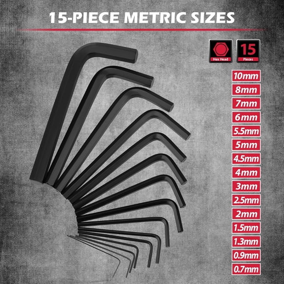 HSAPOW-41-Piece Hex Key Allen Wrench Set, L Shape Hex and Torx Key Wrenches with Torque Handle | SAE(0.028"-3/8") | Metric(0.7mm-10mm) | Torx(T9-T50) in 3-Layer Storage Case, Heat Treated Cr-V Steel