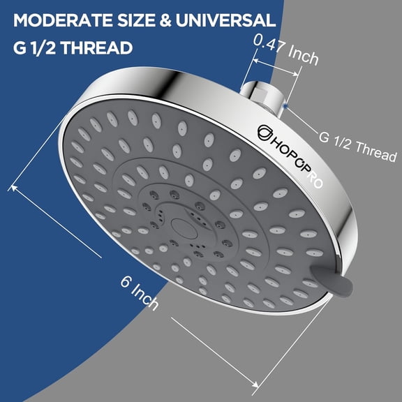 HSAPOW-5-Mode High Pressure Shower Head - The Washington Post, NBC News, Today TV Show Recommended - High Flow Fixed Showerheads (6 Inch Chrome)