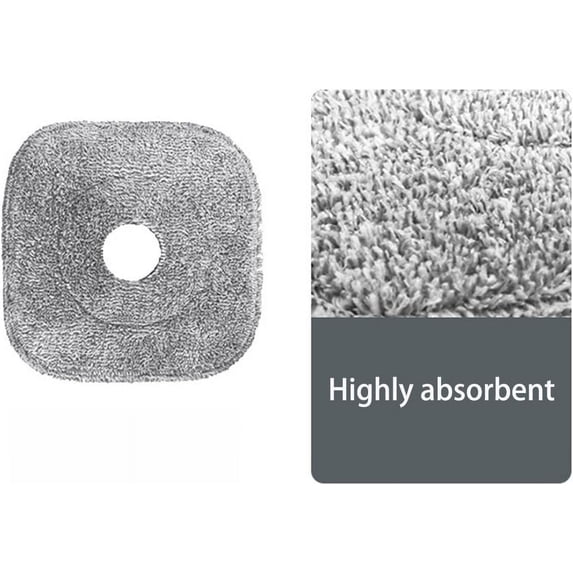HSAPOW-6 Pack 9 Inch Square Microfiber Mop Pad Refill Compatible with True & Tidy SPIN-800 TrueClean Mop M16 Spin Mop and Most Square Spin Mop & Bucket