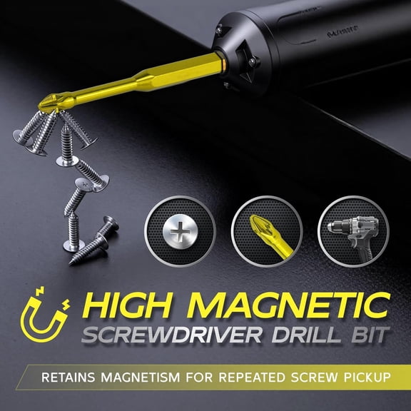 HSAPOW-6PCS Colored Impact Screwdriver Bit Set S3 Alloy Steel High Magnetic Screwdriver Drill Bit Set Bits #2 Phillips 50 65 70 90 150mm