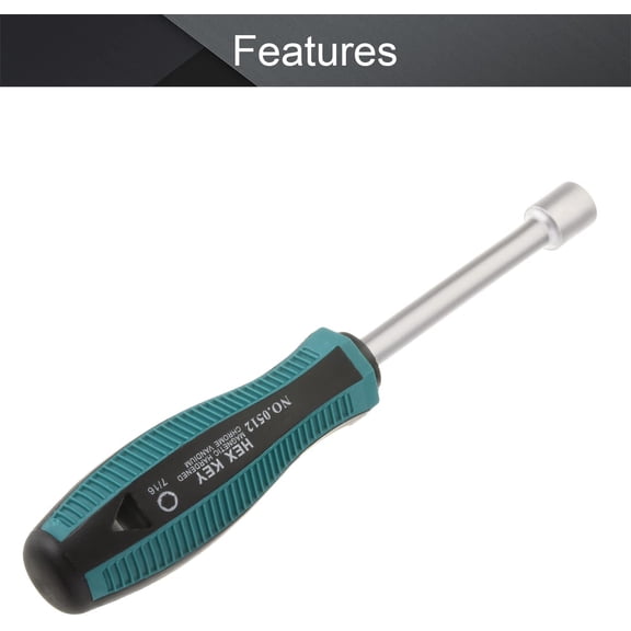 HSAPOW-7/16-Inch Hex Nut Drivers Non-Magnetic Six Point Tip 2Pcs