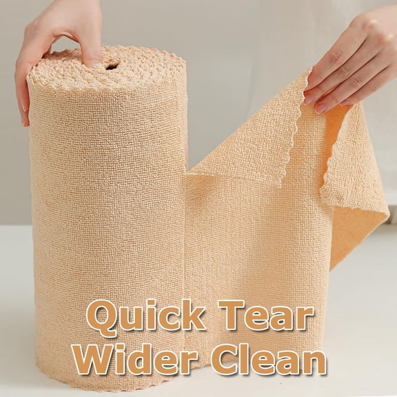 HSAPOW-80 Pack Microfiber Cleaning Cloth Roll Reusable Paper Towels 12"x12" Tear Away Cloth, Microfiber Towels for Cars, Wash Cloths, Lint Free Rags for House, Kitchen,Window,Cleaning Supplies