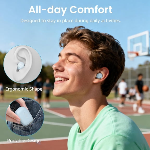 HSAPOW-A1 Wireless Earbuds Bluetooth 5.3 Light Weight in Ear IPX5 Waterproof Headphones 2 Mic for AI Calls, Immersive Premium Sound Bass Headset with Charging Case, 32 Presets EQ Customization via Ap