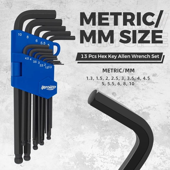 HSAPOW-Allen Wrenches Set, 26pcs SAE and Metric Allen Key Set, Long Arm Ball End Hex Key Set Tools for Hex Head Socket Screws - 2 Sets