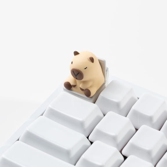 HSAPOW-Artisan Keycaps Cute Capybara Closestool Resin Keycaps 1U ESC Custom Handmade Keycap Replacement for Mechanical Keyboard
