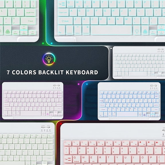 HSAPOW-Backlit Bluetooth Keyboard Small Portable Wireless Keyboard Rechargeable Illuminated for Android Samsung Tablet Cell Phone Smartphone iPad A16 11th 10th Generation iPad Pro Air Mini iPhone Ivo